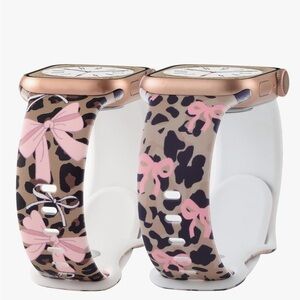 Pink Bow and Leopard Print Watch Bands